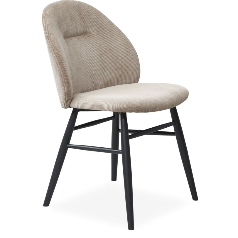 Ashton design szék, homok bársony, fekete tölgy láb