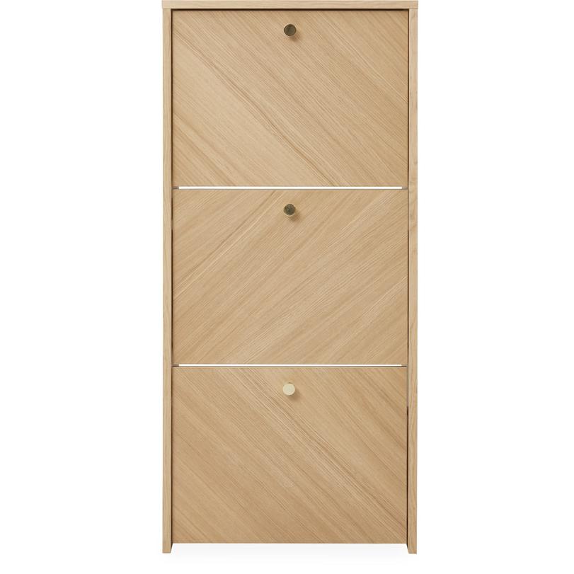 Maly cipősszekrény, 3 fiókos, tölgy
