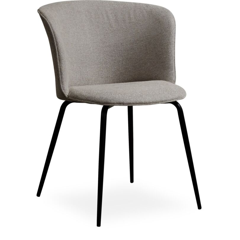 Eden design szék, taupe bouclé, fekete fém láb
