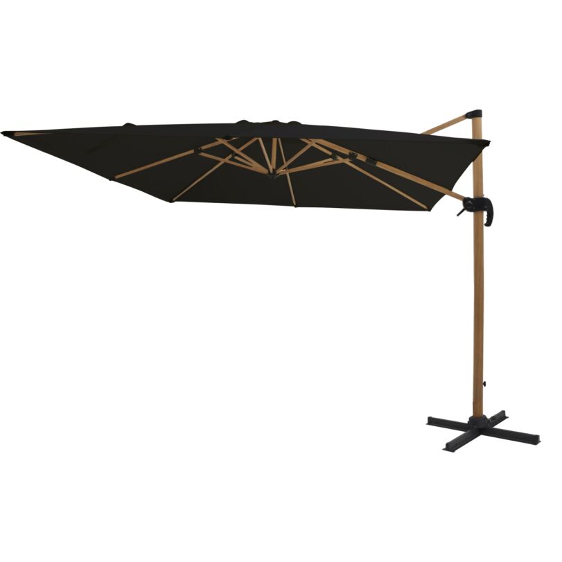 Lidan függő napernyő, fekete