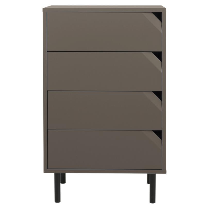 Corner keskeny komód, 4 fiókos, sötét taupe