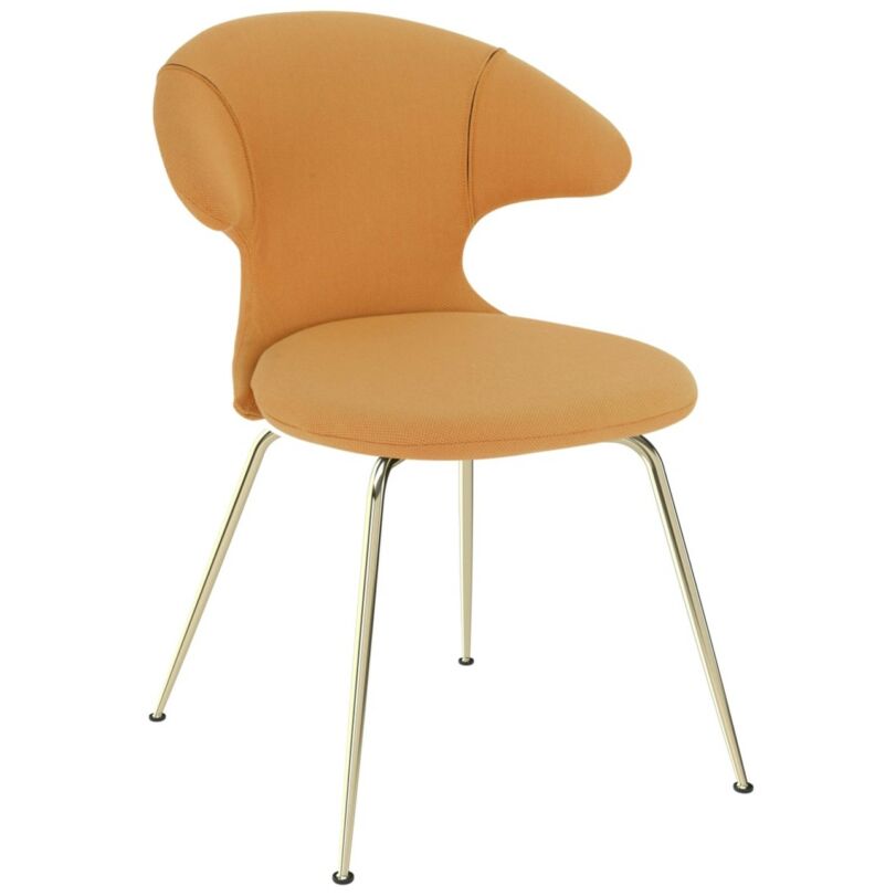 Time Flies design szék, barack szövet, arany színű láb