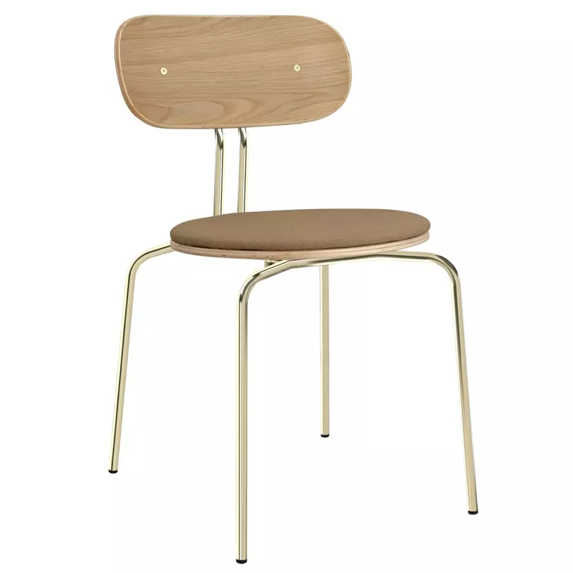 Curious design szék, bézs, arany színű láb