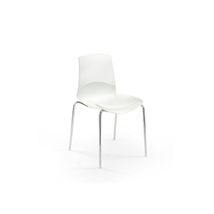 Now design szék, fehér műanyag